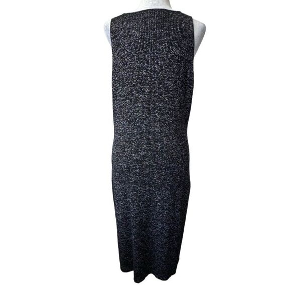 Tower Hill Knit Sleeveless Dress Cardigan Two Piece Black Metallic VTG XL - Picture 4 of 16